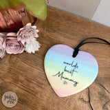ceramic personalised hanging heart