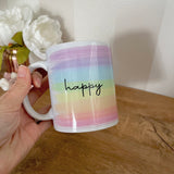 happy mug - rainbow paint strokes (imperfect)