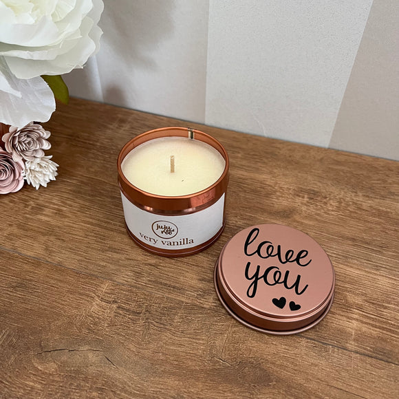 very vanilla - love you - soy wax candle