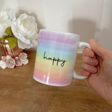 happy mug - rainbow paint strokes (imperfect)