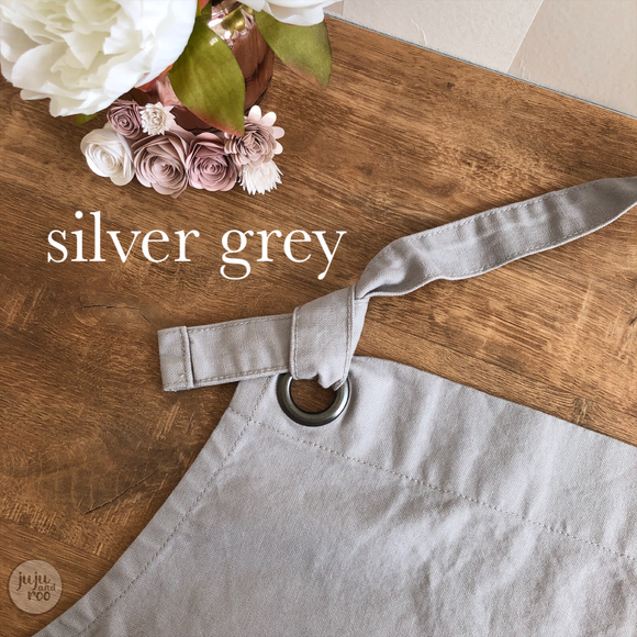 personalised apron - silver grey
