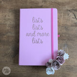 lists lists and more lists - notebook