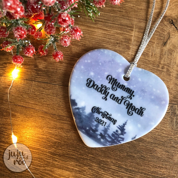 winter wonderland - personalised name / custom wording - christmas bauble