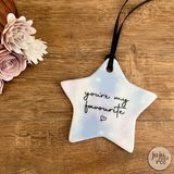 ceramic hanging heart / star - you’re my favourite