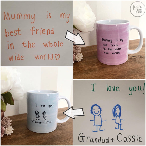 your handwriting / drawings - personalised mug