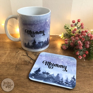 winter wonderland - christmas mug and coaster set