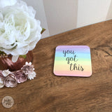 rainbow paint strokes - coaster