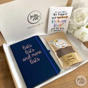personalised notebook - letterbox gift set